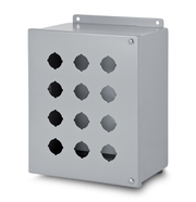 Austin Extra Large Hinge Pushbutton Enclosure with Back - left